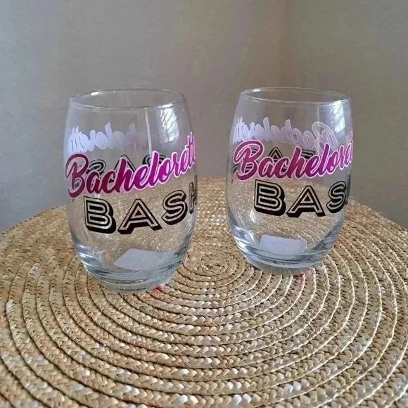 STEMLESS BACHELORETTE BASH WINE GLASS $10 Each - Picture 2 of 4